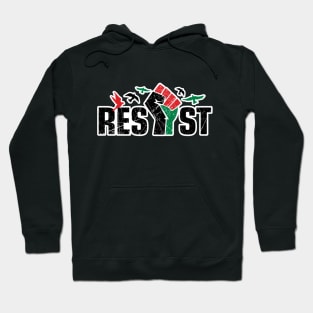 Palestine Resist Fist Palestinian Resistance and Freedom Support Design Hoodie
